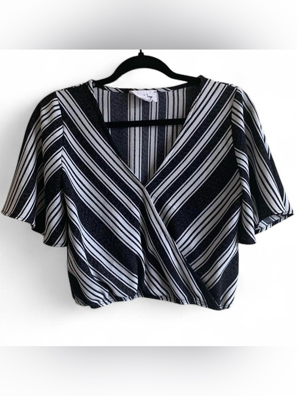 Sadie & Sage Striped Wrap Blouse size XSmall